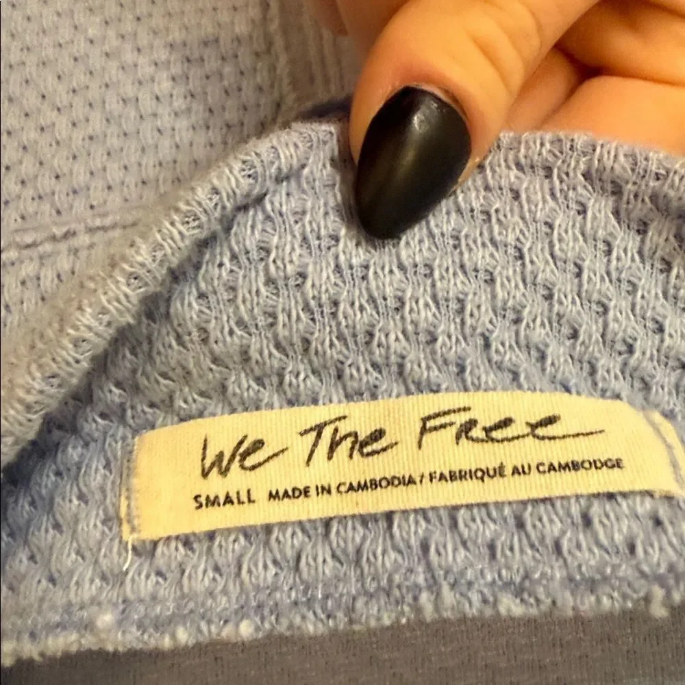 Free People bunny tee pullover waffle knit in blue moon‎ quartz color